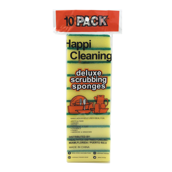 HappiCleaning Deluxe Scrubbing Sponge 10pk