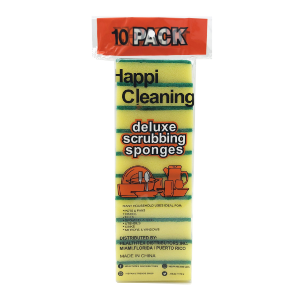 Happy Labor Non Scratch Cleaning Sponges-10PACK. [Household Cleaning  Supplies Esponjas para Lavar Platos Esponjas de Fregar para Cocina Happy  Sponge Daddy Reusable Sponges for Cleaning Scrub Sponge]