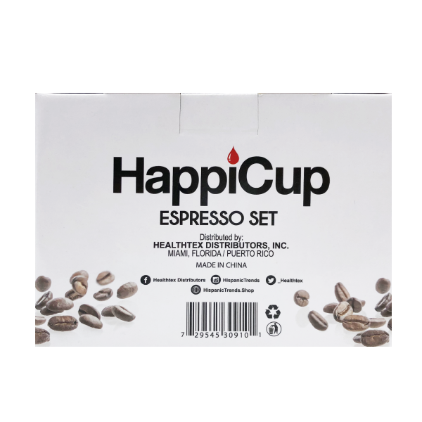 HappiCup Modern Rustic Espresso Cup and Saucer (Set of 4)