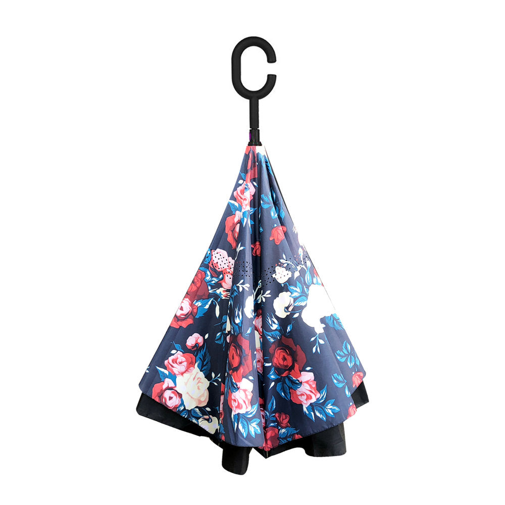 HappiBrella Rose Garden Reversible Umbrella