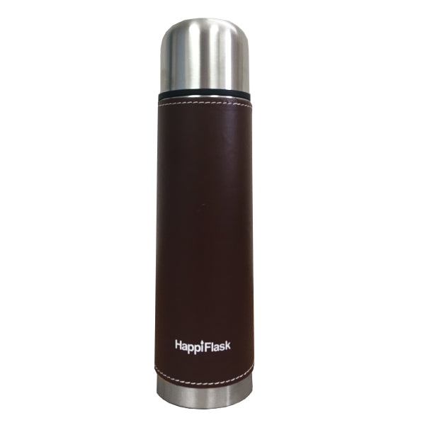 HappiFlask Thermo with Brown Leather Pouch 500 ml.