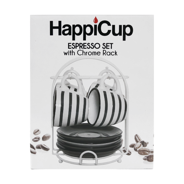 HappiCup Stripped Espresso Set with Rack