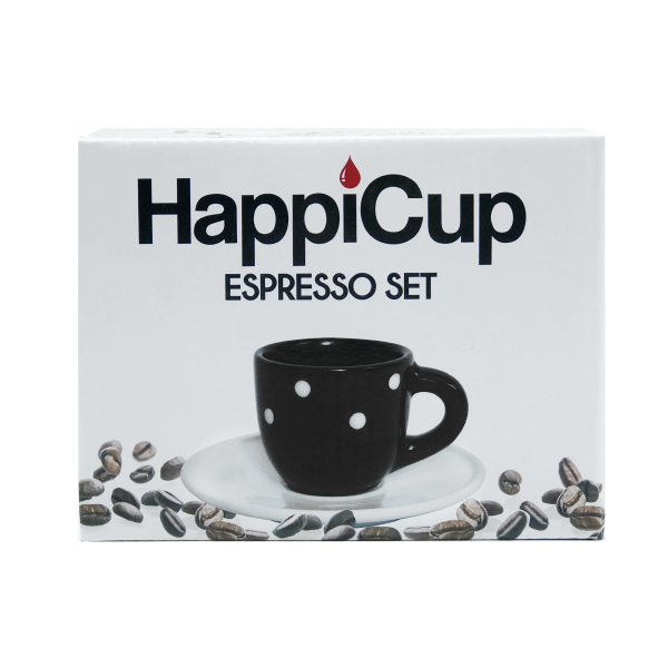 HappiCup Polka Dot Espresso Cup and Saucer (Set of 2)