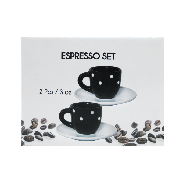 HappiCup Polka Dot Espresso Cup and Saucer (Set of 2) – Healthtex  Distributors