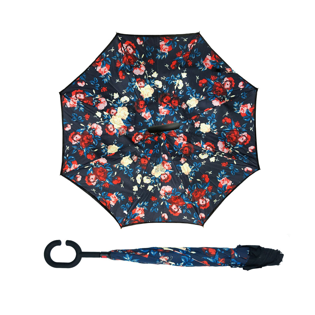 HappiBrella Rose Garden Reversible Umbrella